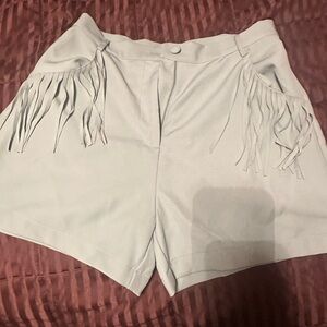 Boutique shorts with fringe pockets mint green
